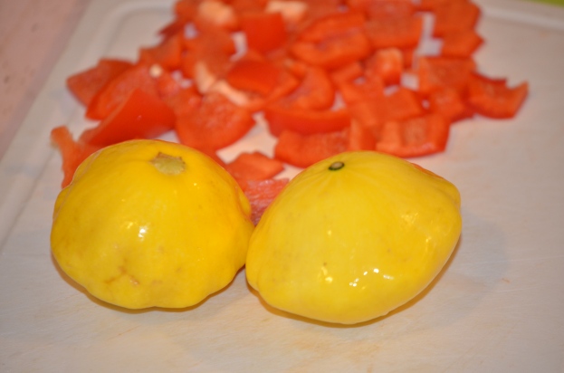 Patty Pan Squash and Red Pepper